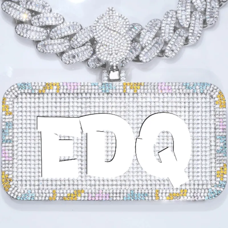 CUSTOM LETTER NECKLACE 3D COLORFUL SQUARE sold by The GUU Shop