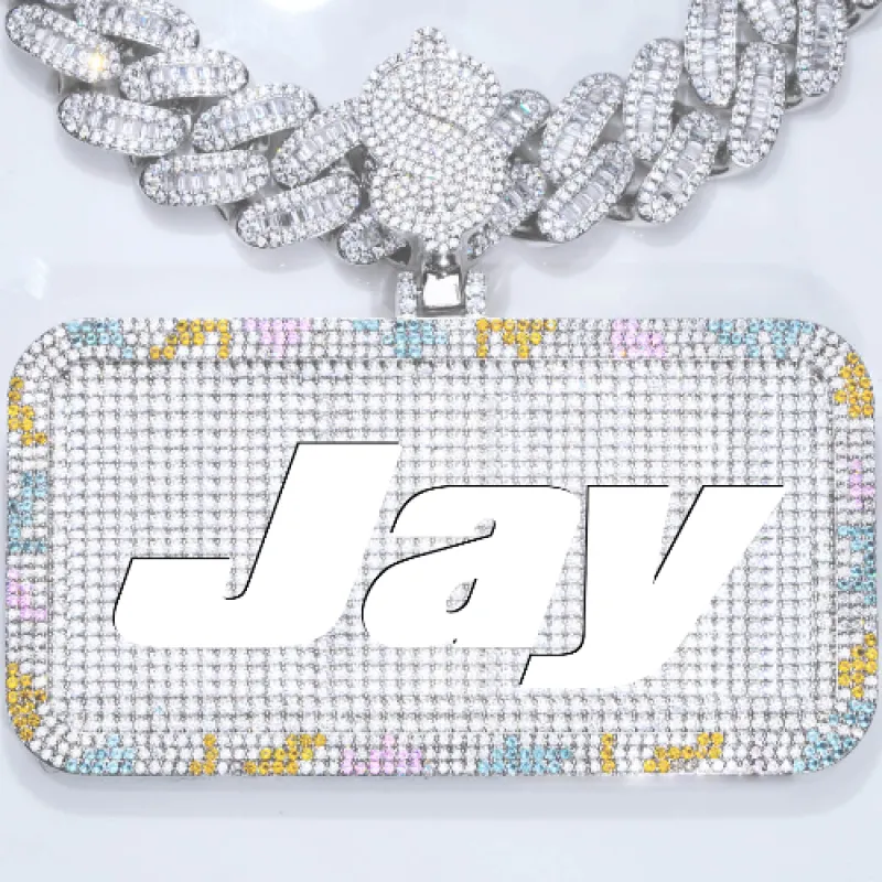 CUSTOM LETTER NECKLACE 3D COLORFUL SQUARE sold by The GUU Shop