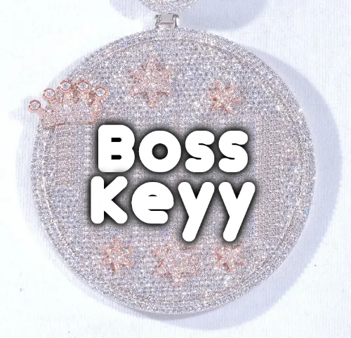 CUSTOM LETTER NECKLACE 3D BIG CROWN DISC sold by The GUU Shop