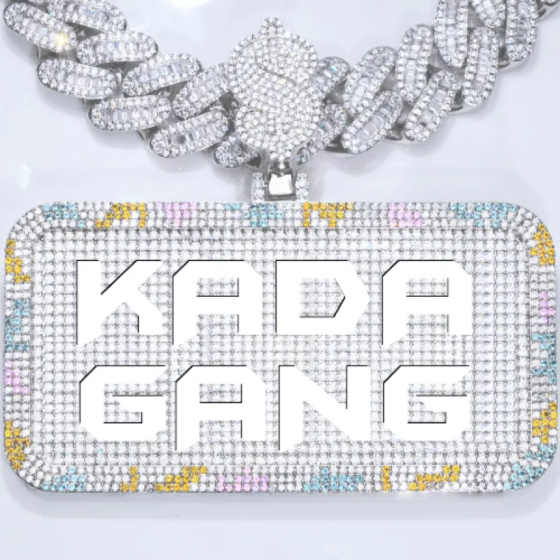 CUSTOM LETTER NECKLACE 3D COLORFUL SQUARE sold by The GUU Shop