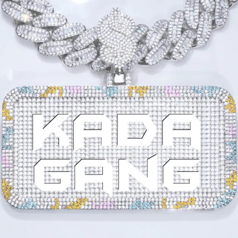 CUSTOM LETTER NECKLACE 3D COLORFUL SQUARE sold by The GUU Shop