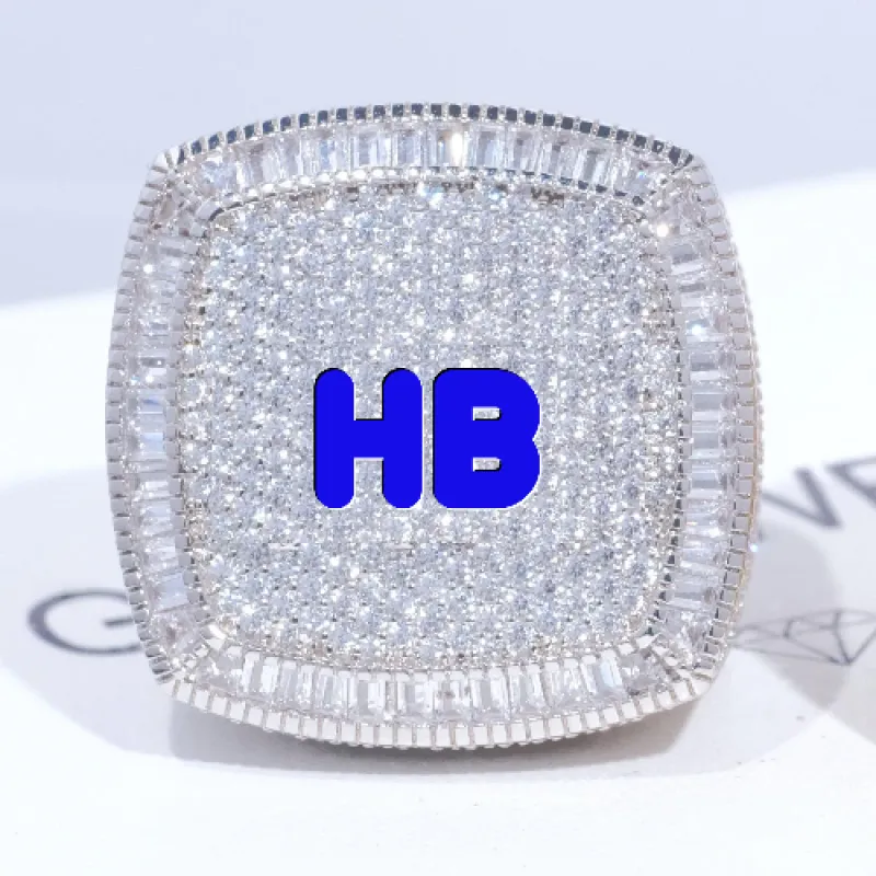 CUSTOM LETTER 3D ICED RING sold by The GUU Shop