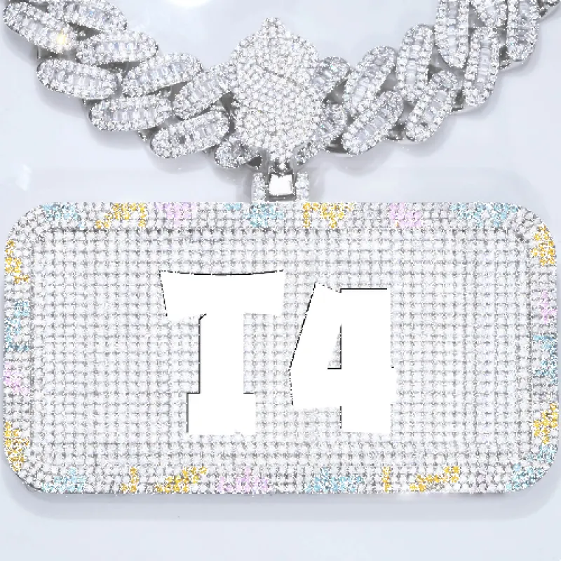 CUSTOM LETTER NECKLACE 3D COLORFUL SQUARE sold by The GUU Shop