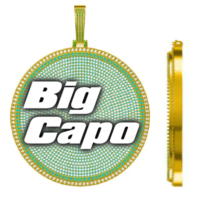 CUSTOM LETTER NECKLACE 3D BIG DISC sold by The GUU Shop