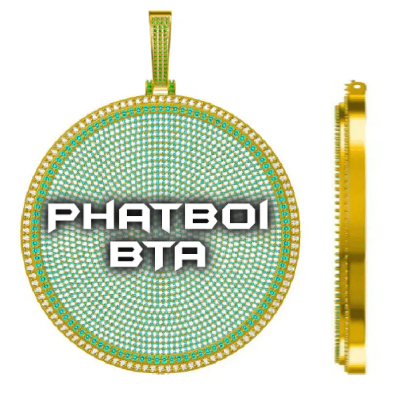 CUSTOM LETTER NECKLACE 3D BIG DISC sold by The GUU Shop