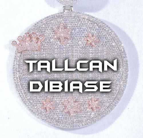 CUSTOM LETTER NECKLACE 3D BIG CROWN DISC sold by The GUU Shop