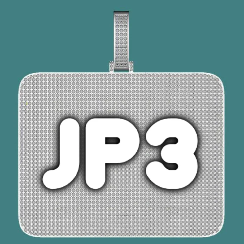 CUSTOM LETTER NECKLACE 3D BIG SQUARE sold by The GUU Shop