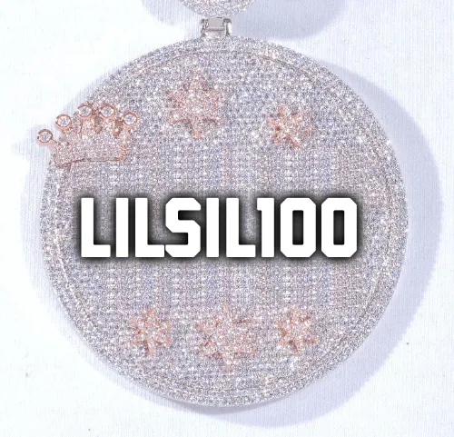 CUSTOM LETTER NECKLACE 3D BIG CROWN DISC sold by The GUU Shop