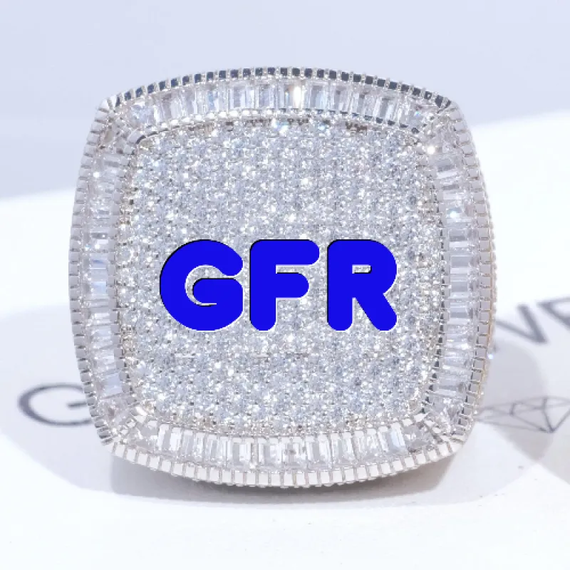 CUSTOM LETTER 3D ICED RING sold by The GUU Shop