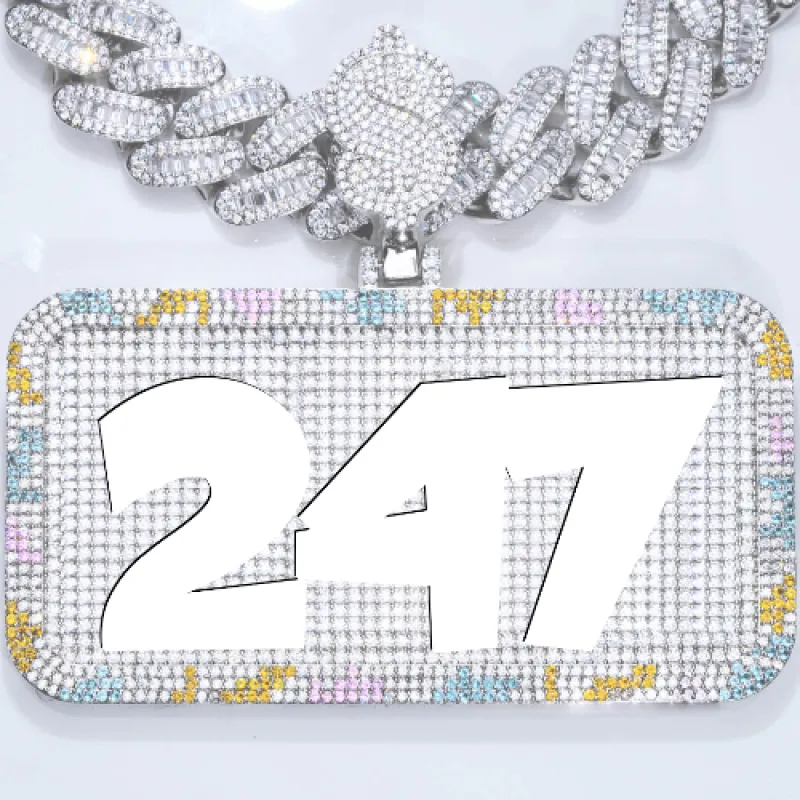 CUSTOM LETTER NECKLACE 3D COLORFUL SQUARE sold by The GUU Shop