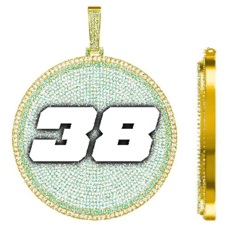 CUSTOM LETTER NECKLACE 3D BIG DISC sold by The GUU Shop