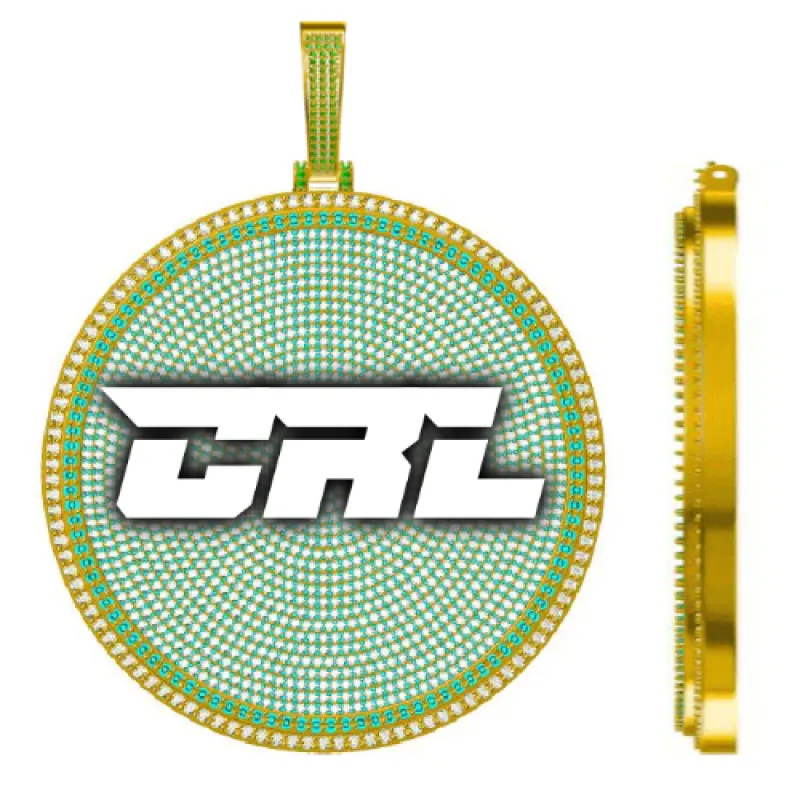 CUSTOM LETTER NECKLACE 3D BIG DISC sold by The GUU Shop