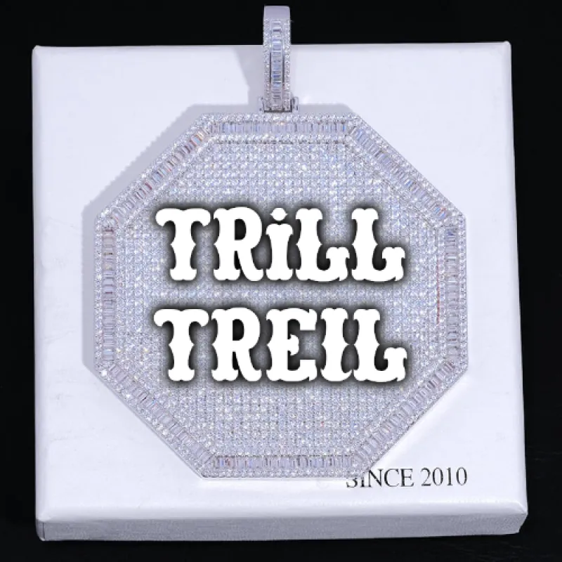 CUSTOM LETTER NECKLACE 3D BIG OCTAGON sold by The GUU Shop