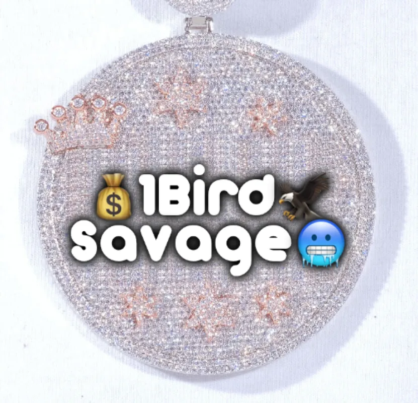 CUSTOM LETTER NECKLACE 3D BIG CROWN DISC sold by The GUU Shop