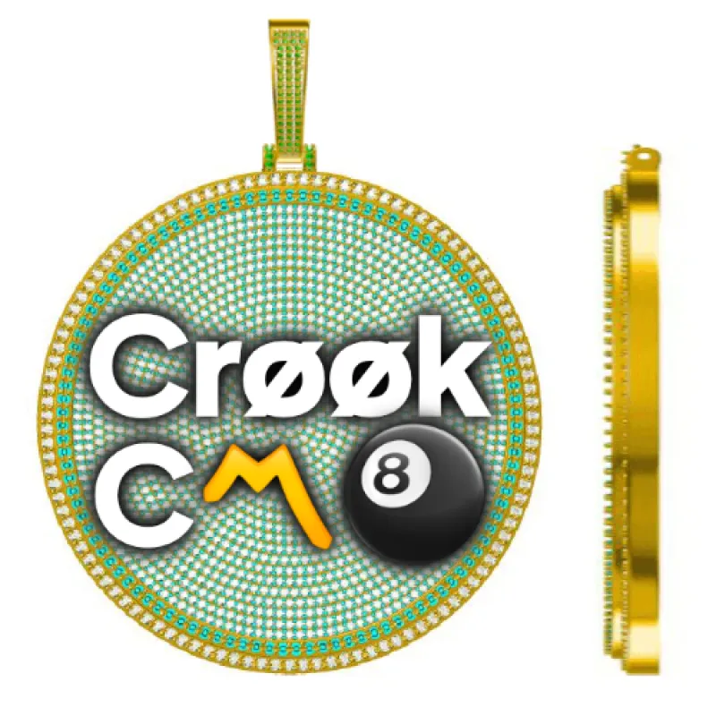 CUSTOM LETTER NECKLACE 3D BIG DISC sold by The GUU Shop