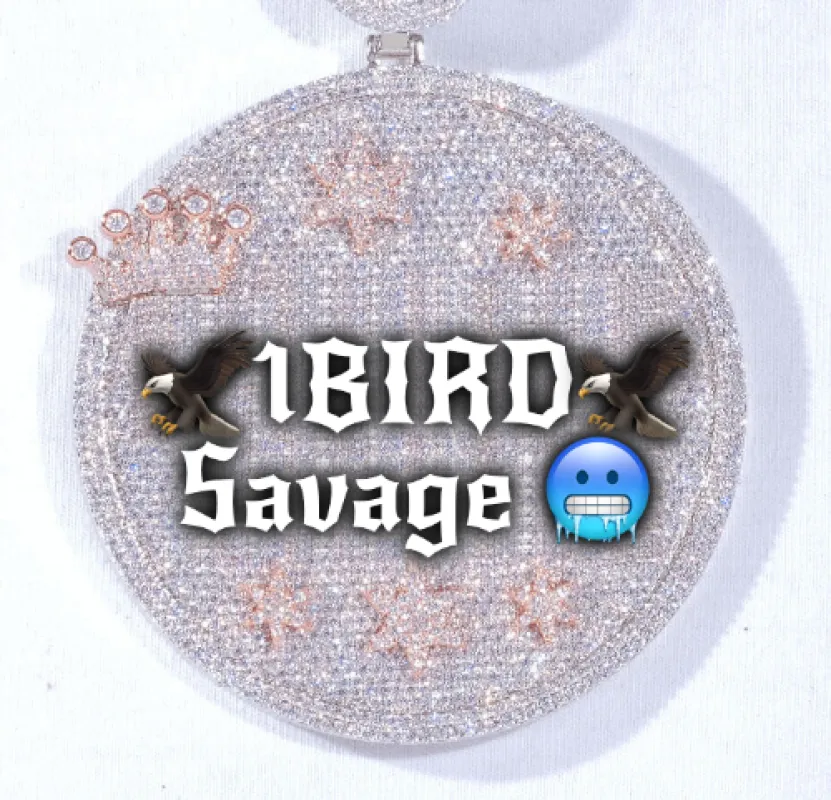 CUSTOM LETTER NECKLACE 3D BIG CROWN DISC sold by The GUU Shop