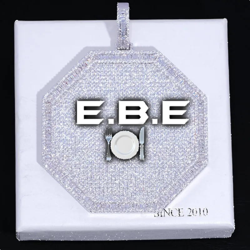 CUSTOM LETTER NECKLACE 3D BIG OCTAGON sold by The GUU Shop