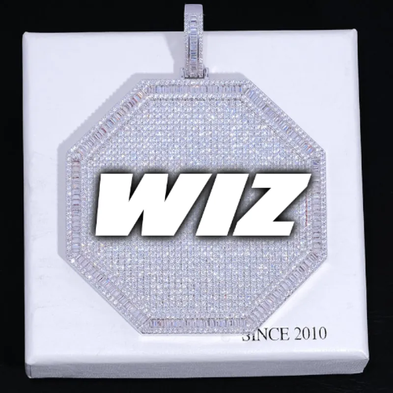 CUSTOM LETTER NECKLACE 3D BIG OCTAGON sold by The GUU Shop