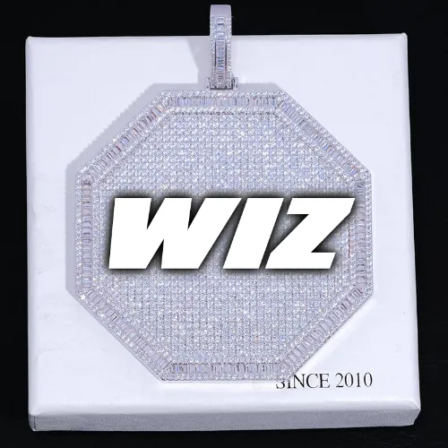 CUSTOM LETTER NECKLACE 3D BIG OCTAGON sold by The GUU Shop