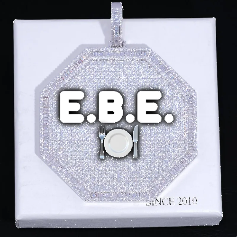 CUSTOM LETTER NECKLACE 3D BIG OCTAGON sold by The GUU Shop