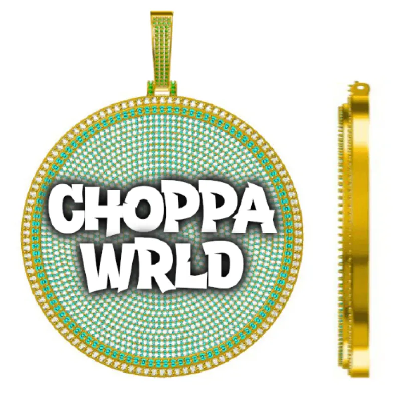 CUSTOM LETTER NECKLACE 3D BIG DISC sold by The GUU Shop