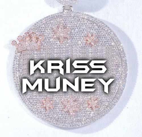 CUSTOM LETTER NECKLACE 3D BIG CROWN DISC sold by The GUU Shop