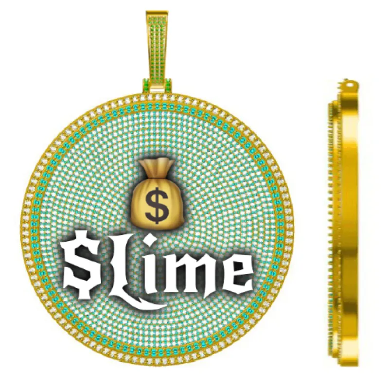 CUSTOM LETTER NECKLACE 3D BIG DISC sold by The GUU Shop