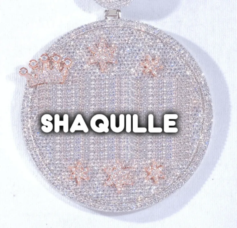 CUSTOM LETTER NECKLACE 3D BIG CROWN DISC made by The GUU Shop