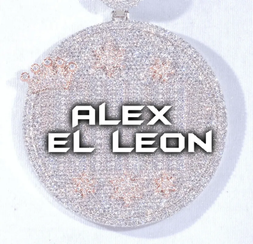 CUSTOM LETTER NECKLACE 3D BIG CROWN DISC sold by The GUU Shop