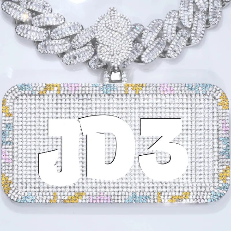 CUSTOM LETTER NECKLACE 3D COLORFUL SQUARE sold by The GUU Shop