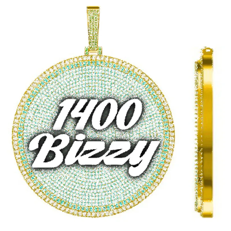 CUSTOM LETTER NECKLACE 3D BIG DISC sold by The GUU Shop