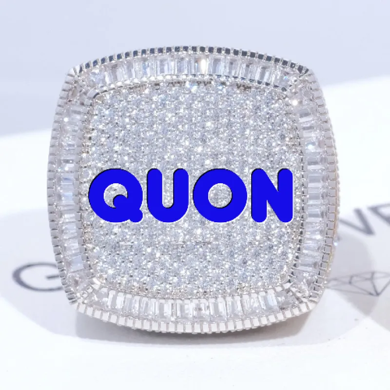 CUSTOM LETTER 3D ICED RING sold by The GUU Shop