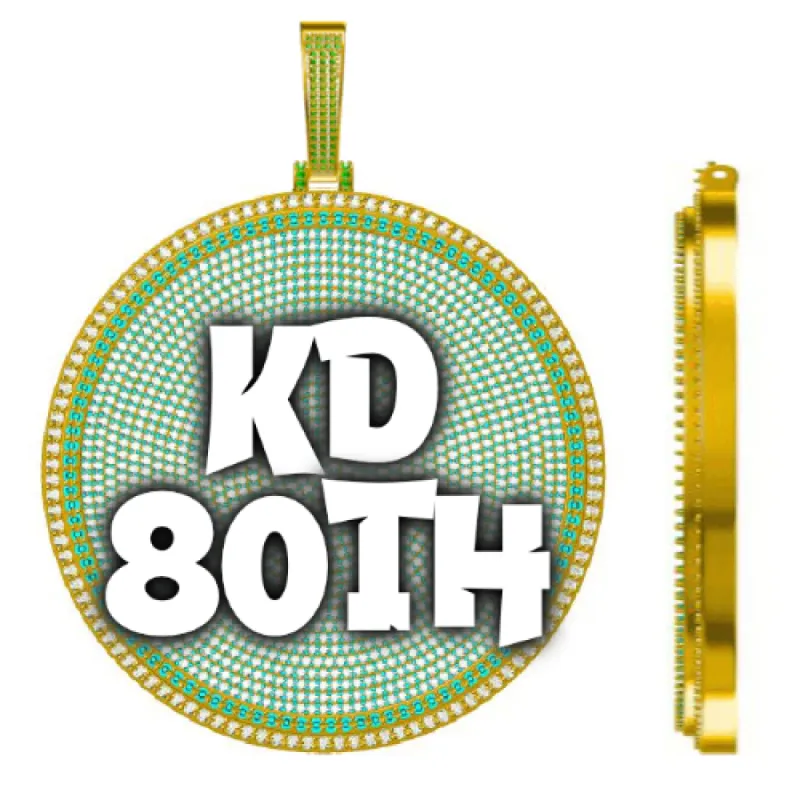 CUSTOM LETTER NECKLACE 3D BIG DISC sold by The GUU Shop