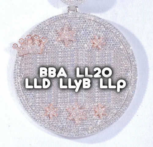 CUSTOM LETTER NECKLACE 3D BIG CROWN DISC sold by The GUU Shop