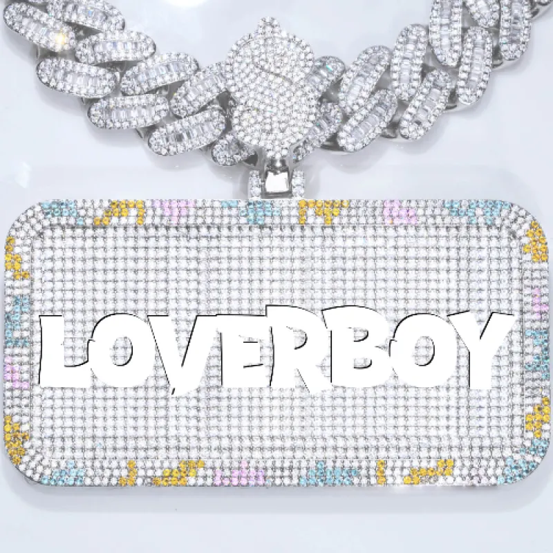 CUSTOM LETTER NECKLACE 3D COLORFUL SQUARE sold by The GUU Shop