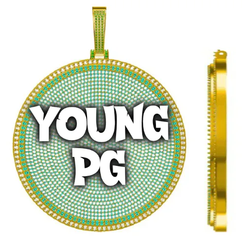 CUSTOM LETTER NECKLACE 3D BIG DISC sold by The GUU Shop