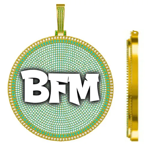 CUSTOM LETTER NECKLACE 3D BIG DISC sold by The GUU Shop