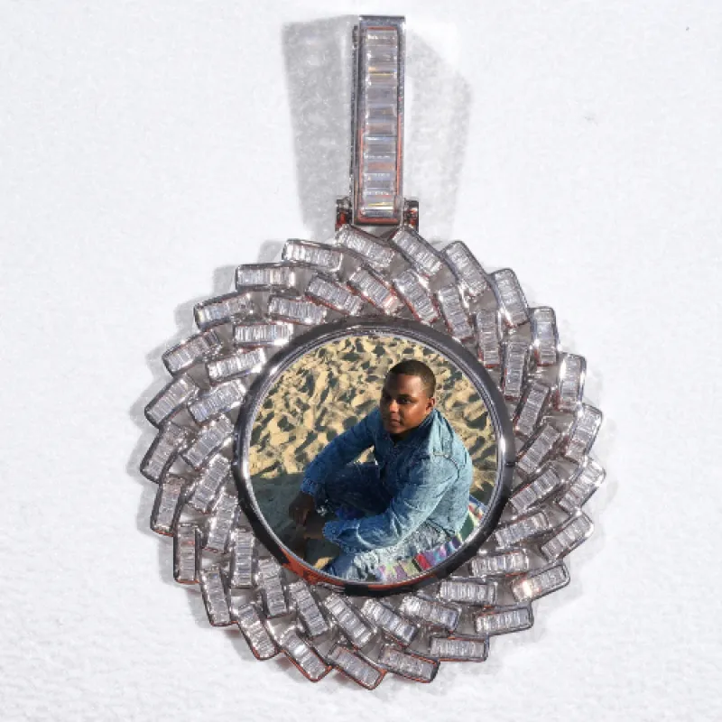 Large 3D Baguette Custom Picture Pendant sold by The GUU Shop