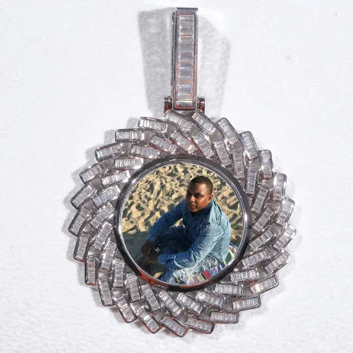 Large 3D Baguette Custom Picture Pendant sold by The GUU Shop