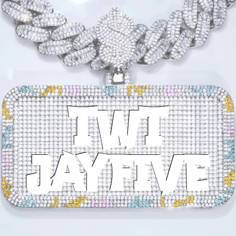 CUSTOM LETTER NECKLACE 3D COLORFUL SQUARE sold by The GUU Shop