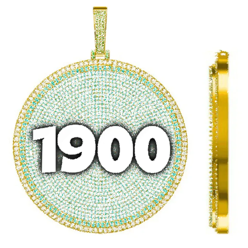 CUSTOM LETTER NECKLACE 3D BIG DISC sold by The GUU Shop