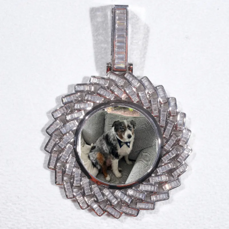 Large 3D Baguette Custom Picture Pendant sold by The GUU Shop