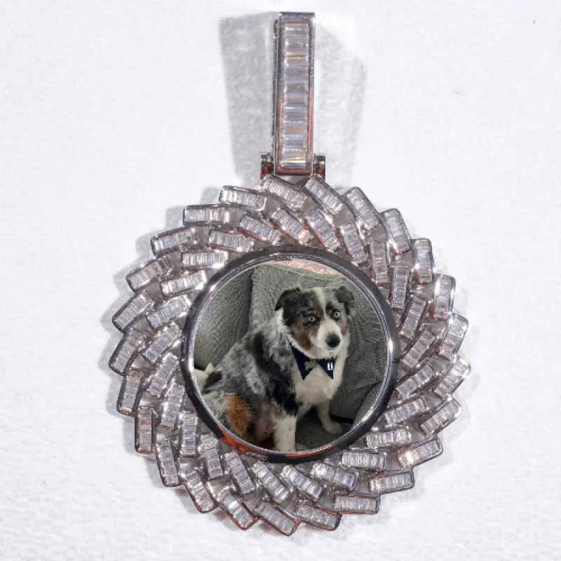 Large 3D Baguette Custom Picture Pendant sold by The GUU Shop
