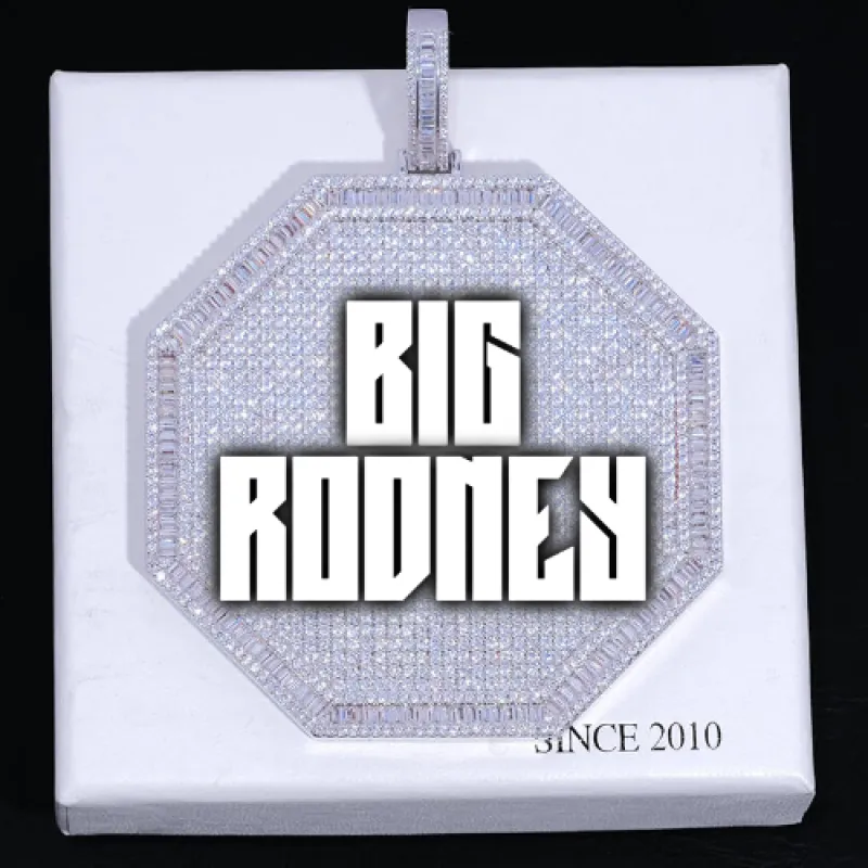 CUSTOM LETTER NECKLACE 3D BIG OCTAGON sold by The GUU Shop