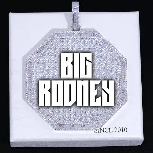 CUSTOM LETTER NECKLACE 3D BIG OCTAGON sold by The GUU Shop