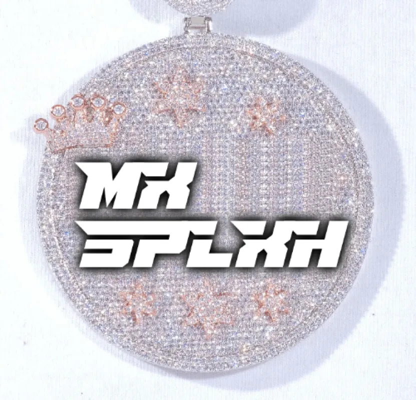 CUSTOM LETTER NECKLACE 3D BIG CROWN DISC made by The GUU Shop