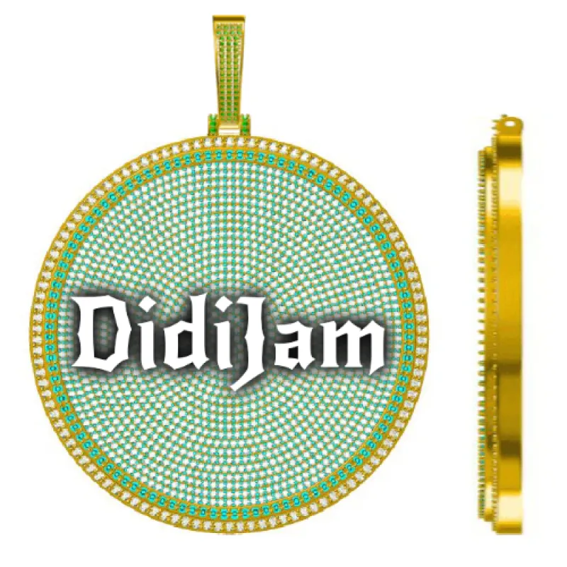 CUSTOM LETTER NECKLACE 3D BIG DISC sold by The GUU Shop