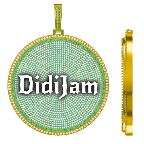 CUSTOM LETTER NECKLACE 3D BIG DISC sold by The GUU Shop