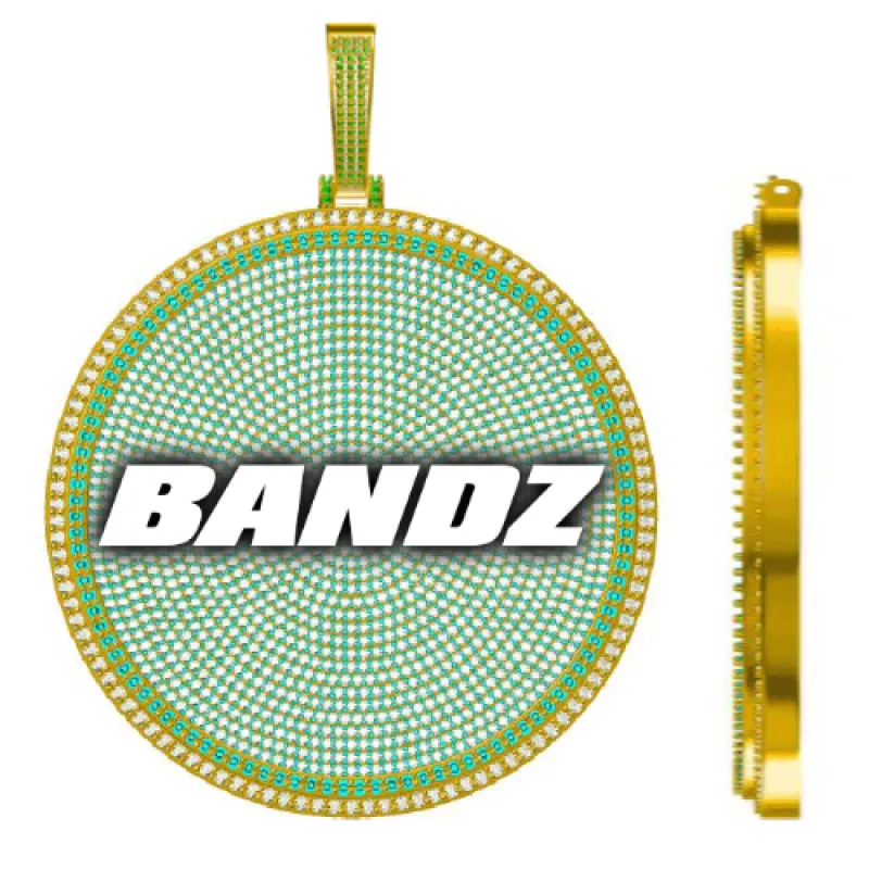 CUSTOM LETTER NECKLACE 3D BIG DISC sold by The GUU Shop