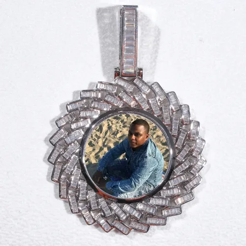Large 3D Baguette Custom Picture Pendant sold by The GUU Shop